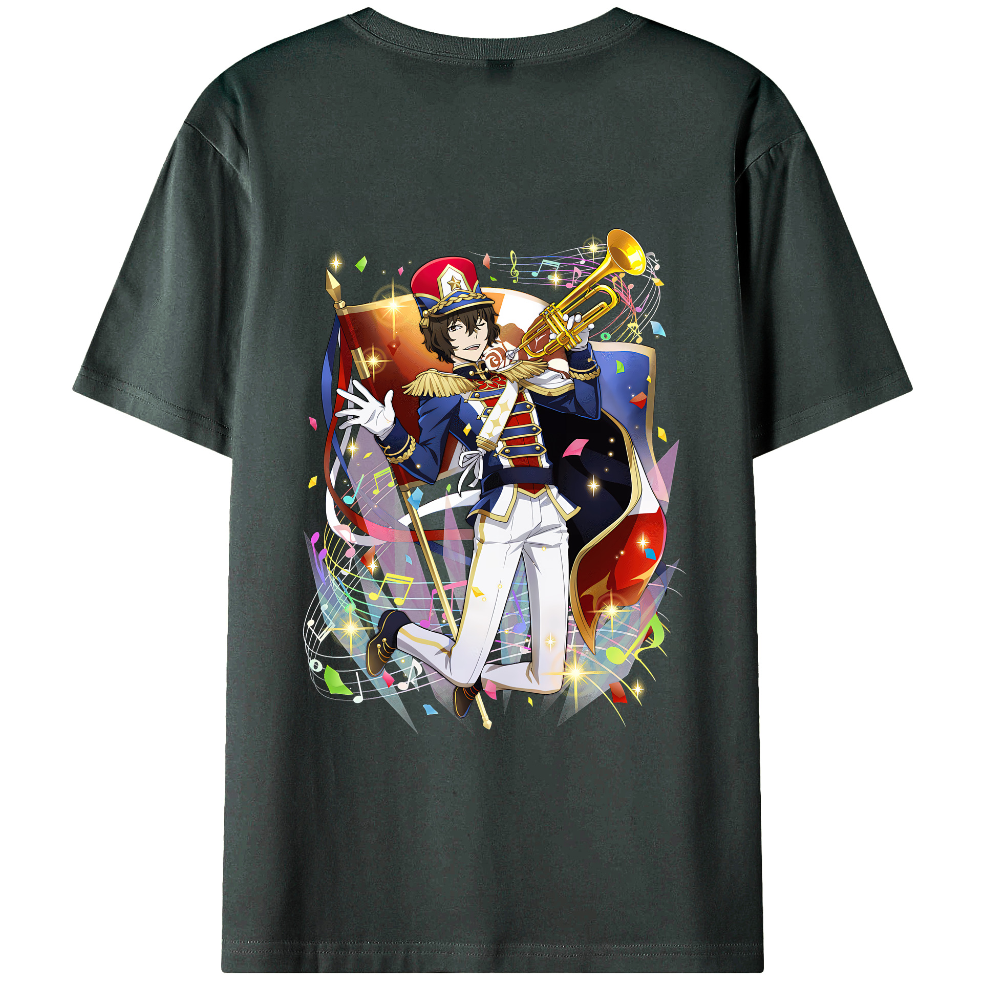 （画像用） 文豪ストレイドッグス Bungo Stray Dogs 綿100％ メンズ半袖Tシャツ（バックプリント） 通気性